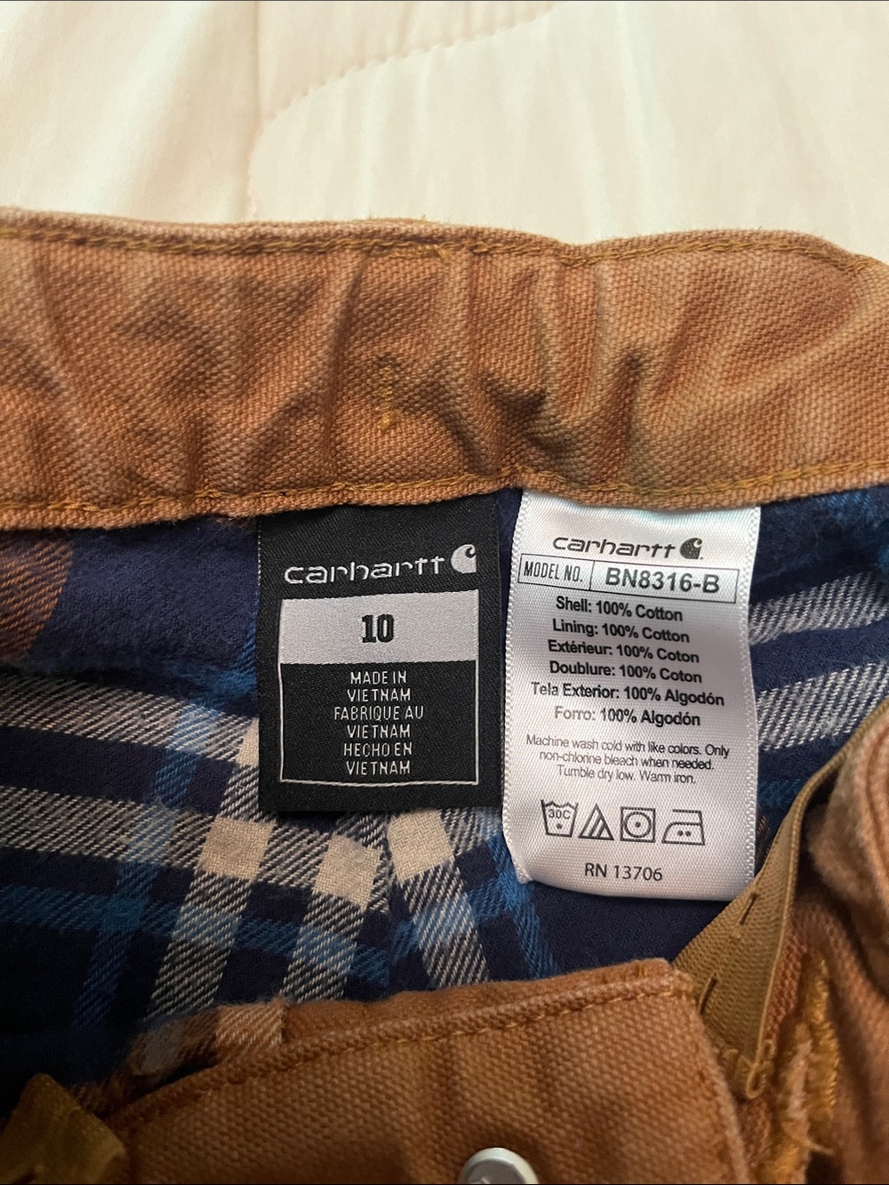Carhartt Boys' Brown lightly lined Pants